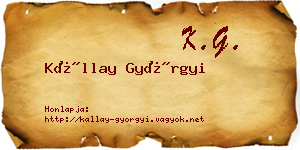 Kállay Györgyi névjegykártya